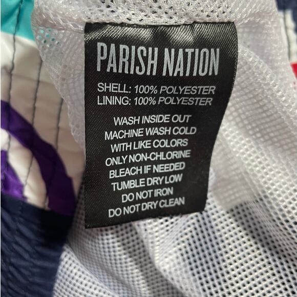 Parish Nation Boys Jacket L Hooded Logo Color Block Full Zip Pockets Lightweight - Picture 12 of 13